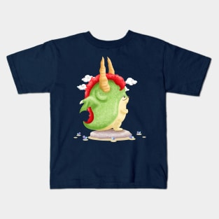 Dragon Standing on a Rock Kids T-Shirt